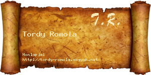Tordy Romola névjegykártya